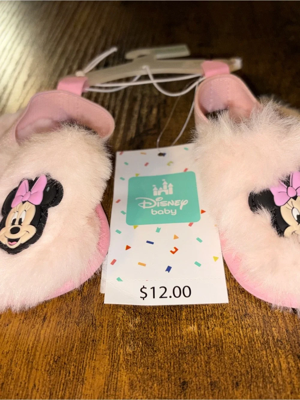Disney Pink Minnie Mouse Faux-Fur Baby sandals